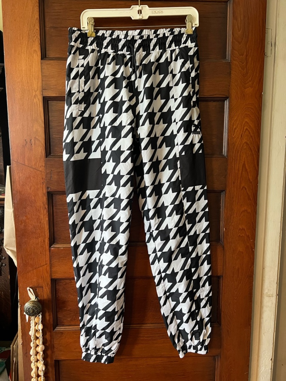 Puma Black & White Houndstooth Track Joggers